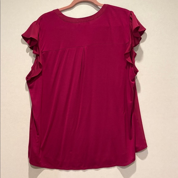 FORTUNE + IVY - Ollie Flutter Sleeve Blouse. Size XXL. Fuschsia / Pink. NWT - Picture 10 of 16